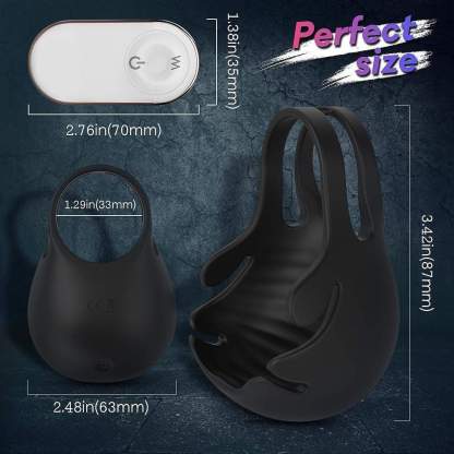 1.29" 9-Speed Vibrating Penis Ring with Testicles Teaser-BestGSpot