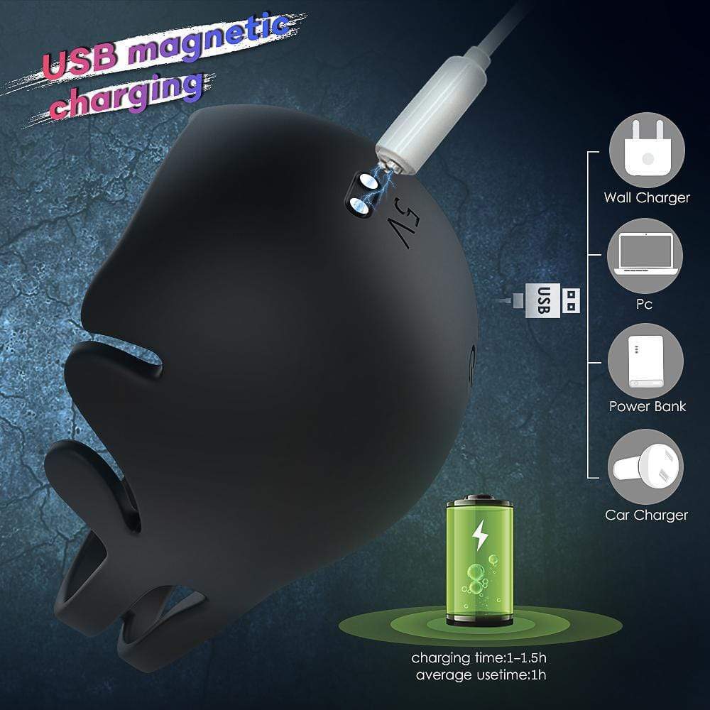 1.29" 9-Speed Vibrating Penis Ring with Testicles Teaser-BestGSpot