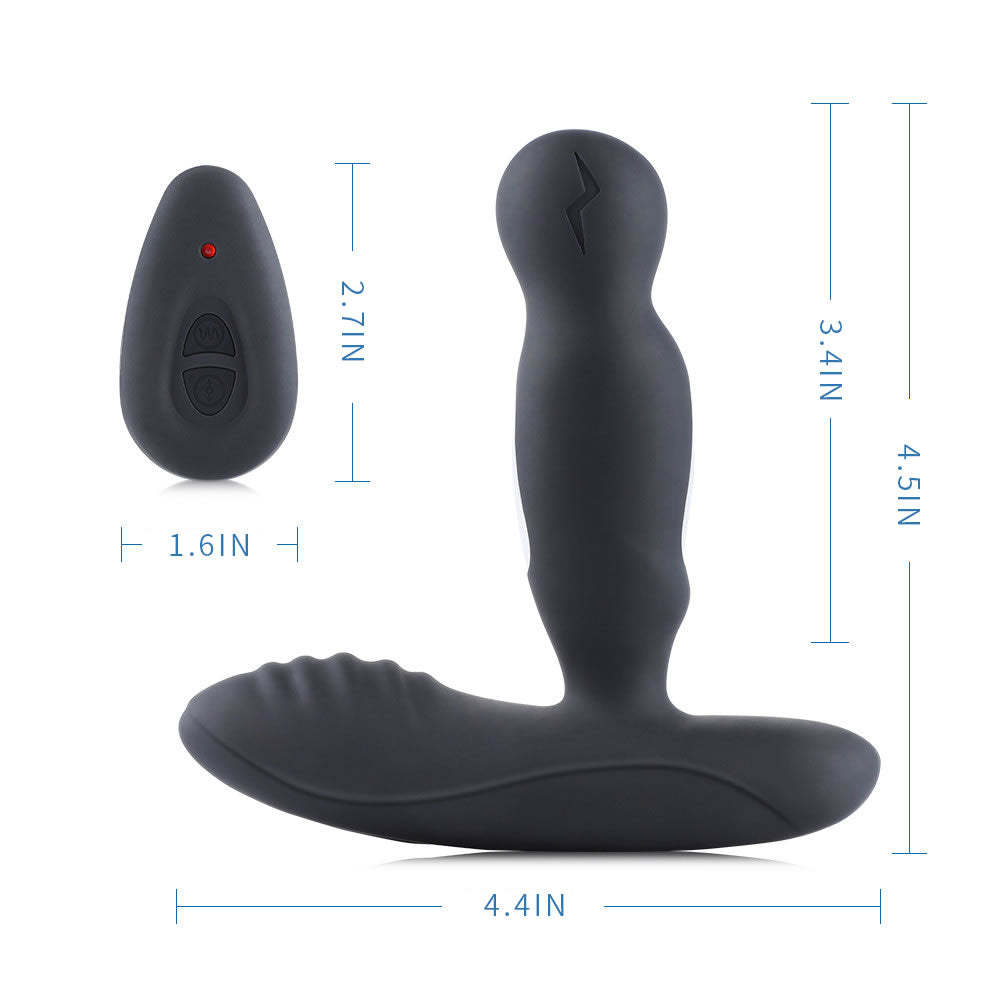 Levett E-Stim 360 Rotation Vibrating Prostate Anal Plug with Remote Control-BestGSpot