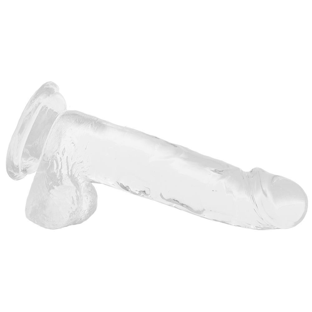 Clear Suction Cup Dildo with Balls-BestGSpot