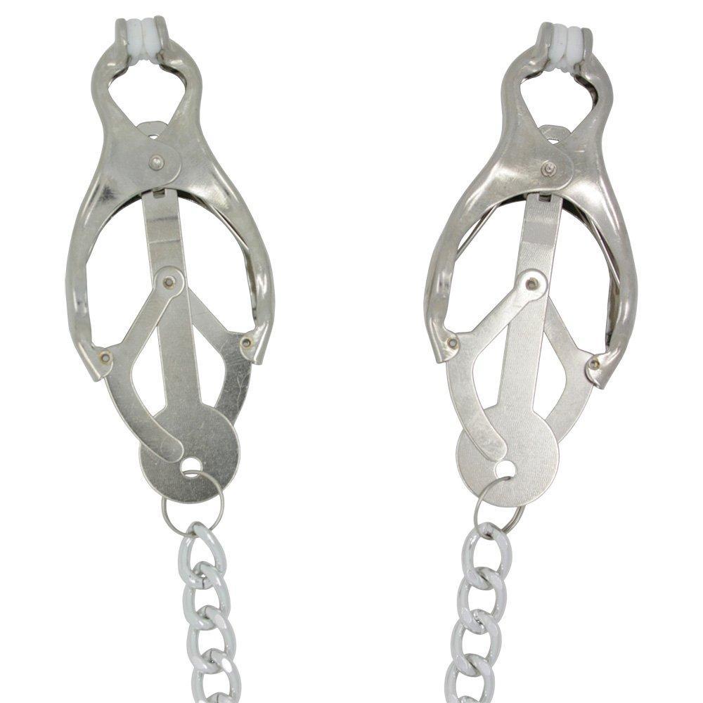 Extreme Pinch Chained Metal Clover Nipple Clamps - INTENSE Nipple Play-BestGSpot