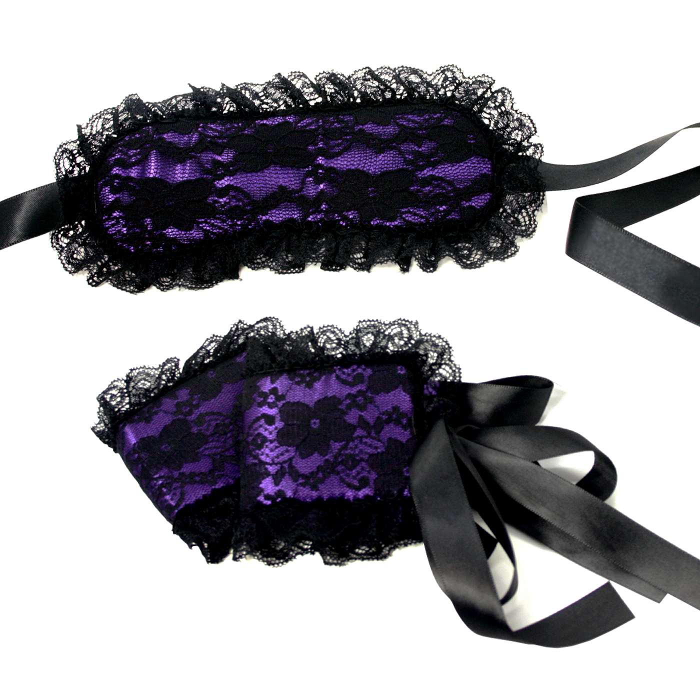 Intimate Bondage Kit For Couples - Silk Lace Blindfold & Cuff Set-BestGSpot
