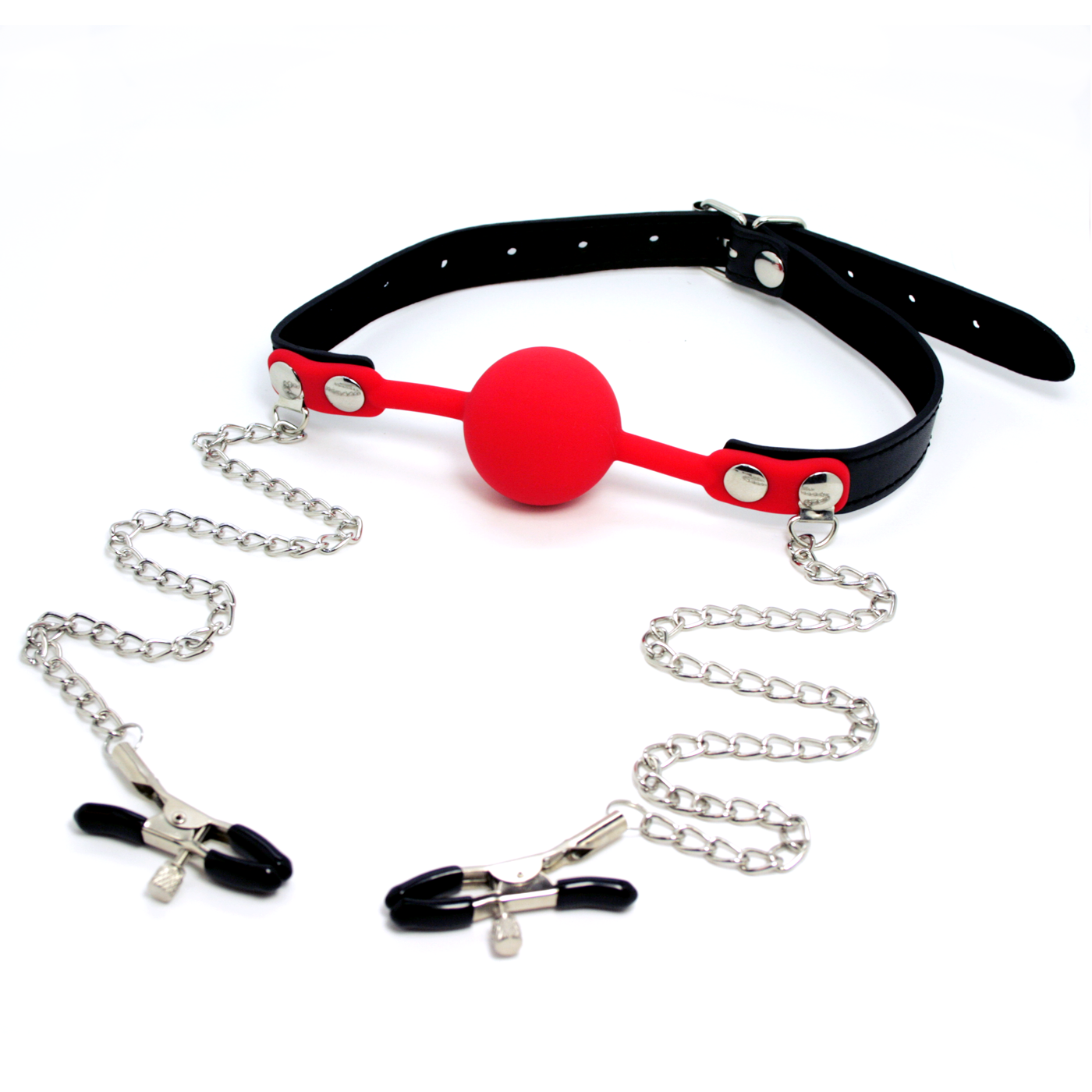 Silicone Ball Gag & Nipple Clamps-BestGSpot