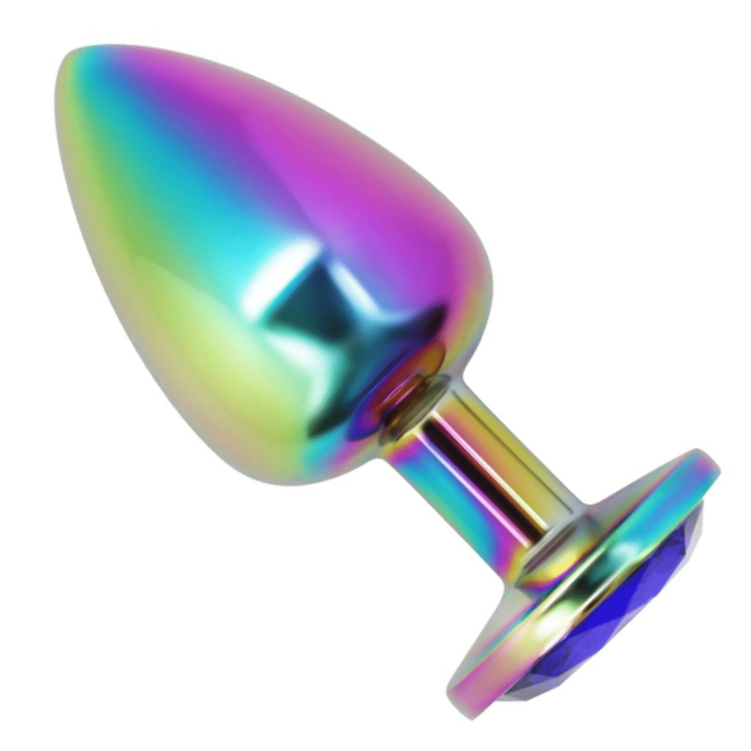 Rainbow Metal Anal Plug With Jewel-BestGSpot