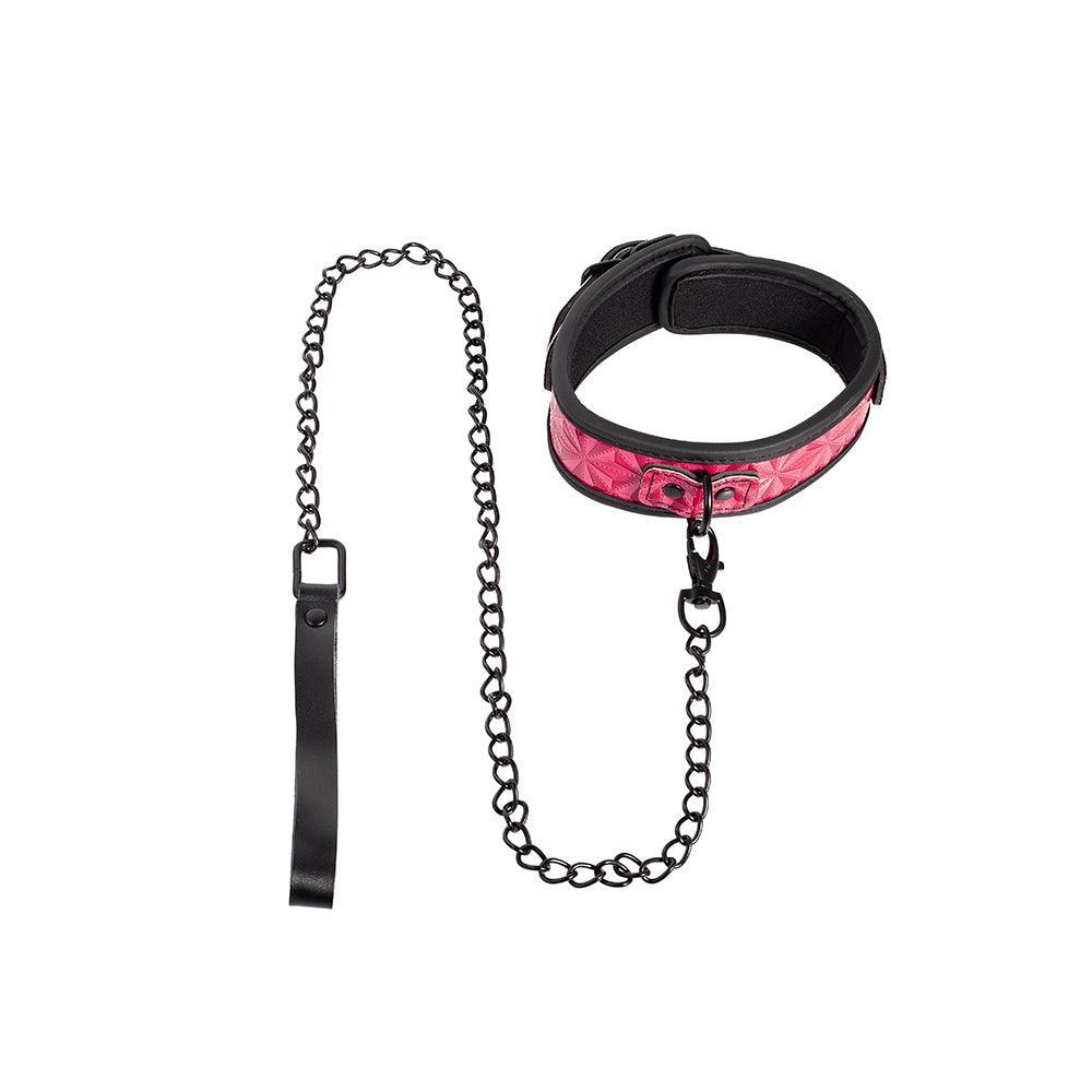 Power Play Collar and Leash - Enhance Your Bondage Play in Pink-BestGSpot