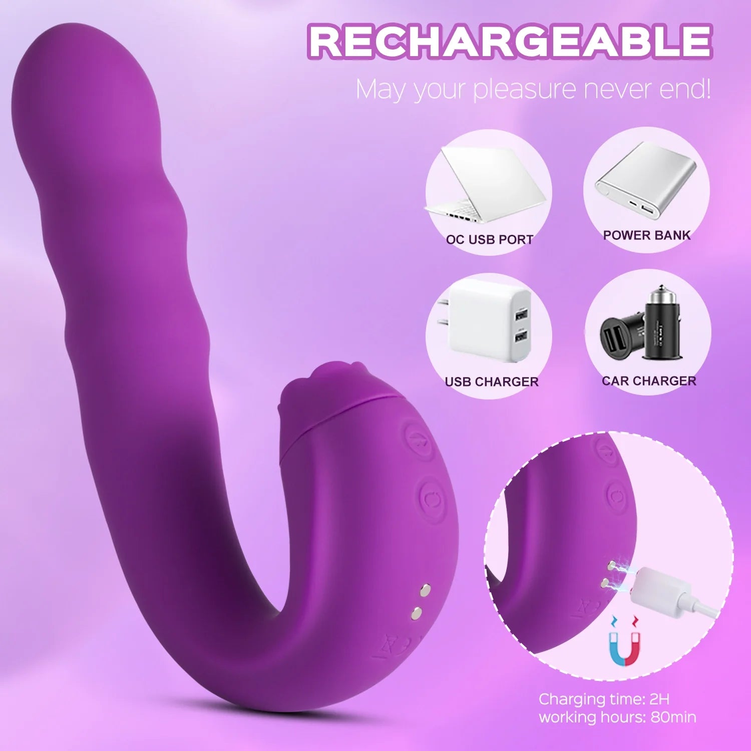 Lilian 3-in-1 Rotating G-Spot Vibrator with Clit Stimulator Tongue - Experience Ultimate Pleasure-BestGSpot