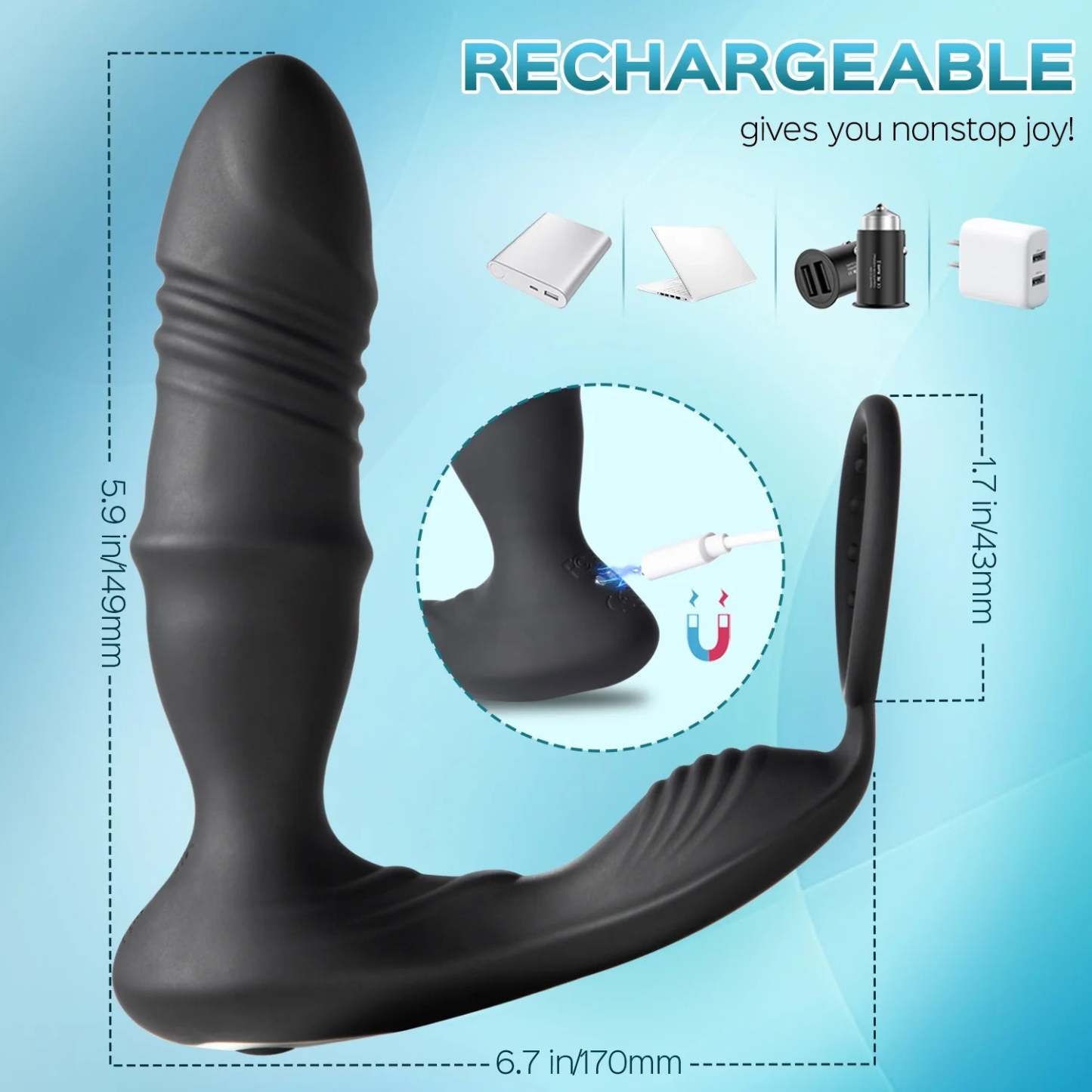 Luca - Thrusting Prostate Massager with Cock Ring-BestGSpot