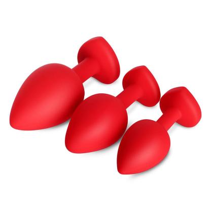Blue Gem Red Silicone Butt Plug Set: Discover Pleasure in Vibrant Colors-BestGSpot
