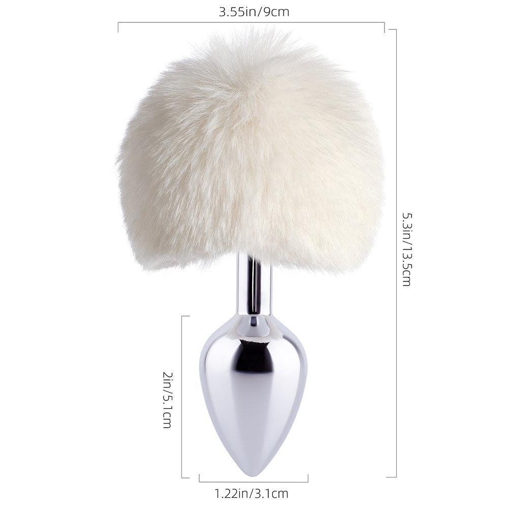 White Short Tail Butt Plug: Tailored Pleasure for Playful Delights-BestGSpot