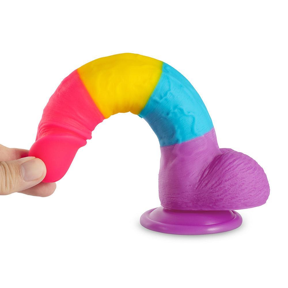 Rainbow Suction Cup Dildo - 7-inch Realistic Dildo-BestGSpot
