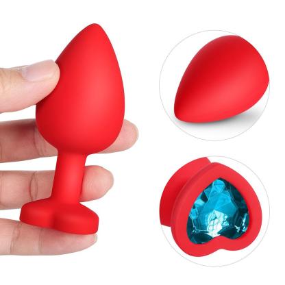 Blue Gem Red Silicone Butt Plug Set: Discover Pleasure in Vibrant Colors-BestGSpot