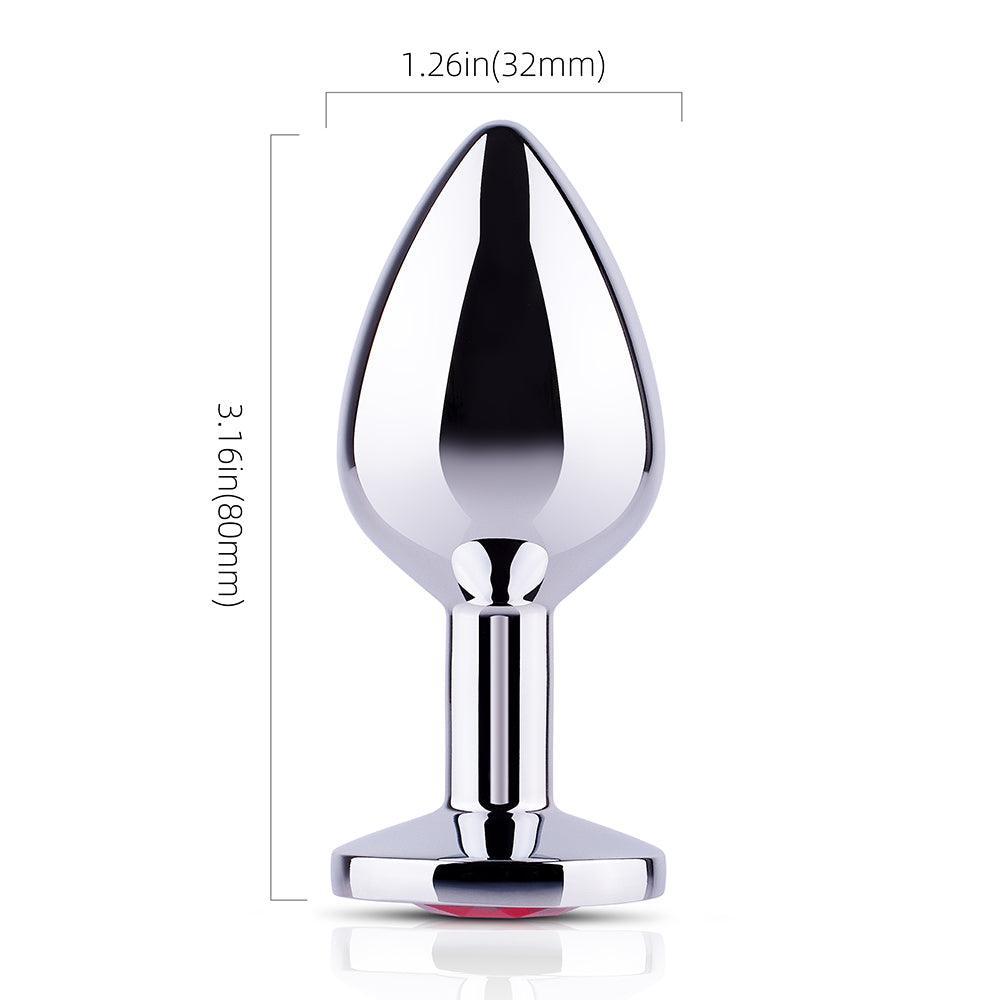 Red Gem Zinc Alloy Butt Plug - Elegant Pleasure Jewe-BestGSpot