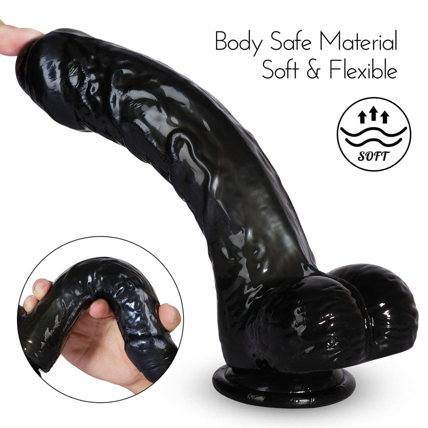 Ezra Black Dildo with Suction Cup - 7-Inch Pleasure Master-BestGSpot