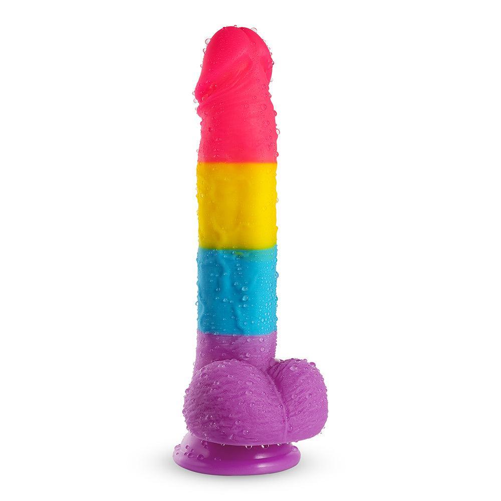 Rainbow Suction Cup Dildo - 7-inch Realistic Dildo-BestGSpot