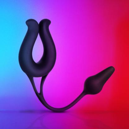 Jolie Vibrating C-Ring with Butt Plug - Enhance Your Pleasure-BestGSpot