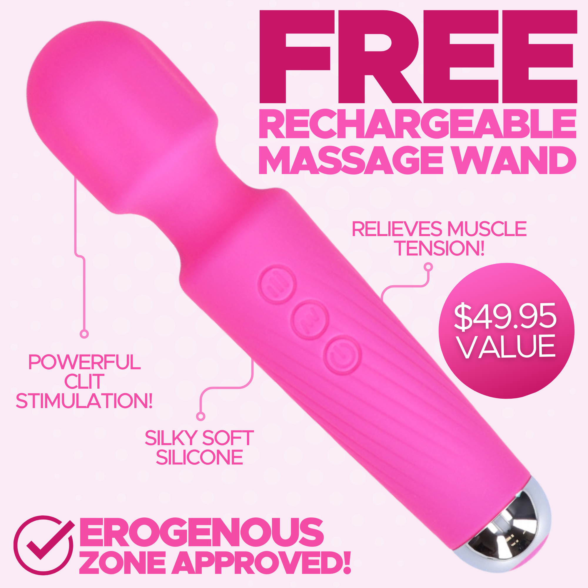 FREE High-Power Silicone Wand Vibrator (Intense Vibrations!) - Add To Your Cart-BestGSpot