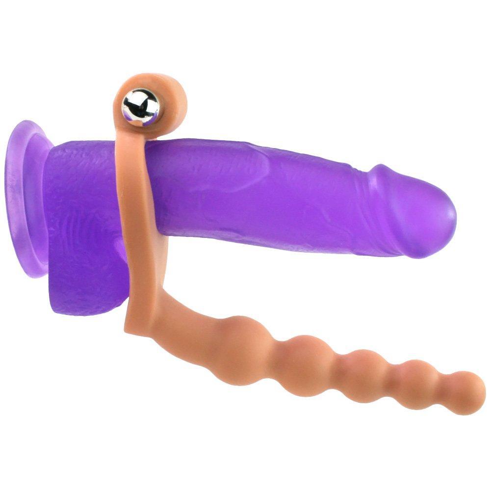 Vibrating Cock Ring - Features Beaded Probe for Dual Stimulation!-BestGSpot