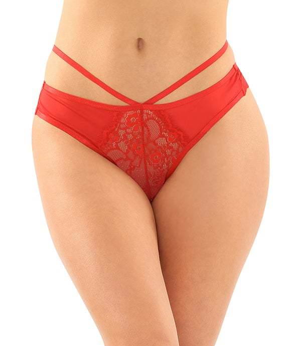 Fantasy Lingerie Kalina Strappy Lace Thong With Back Cut-out-BestGSpot
