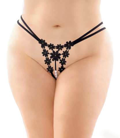 Fantasy Lingerie Aster Crotchless Pearl Thong-BestGSpot