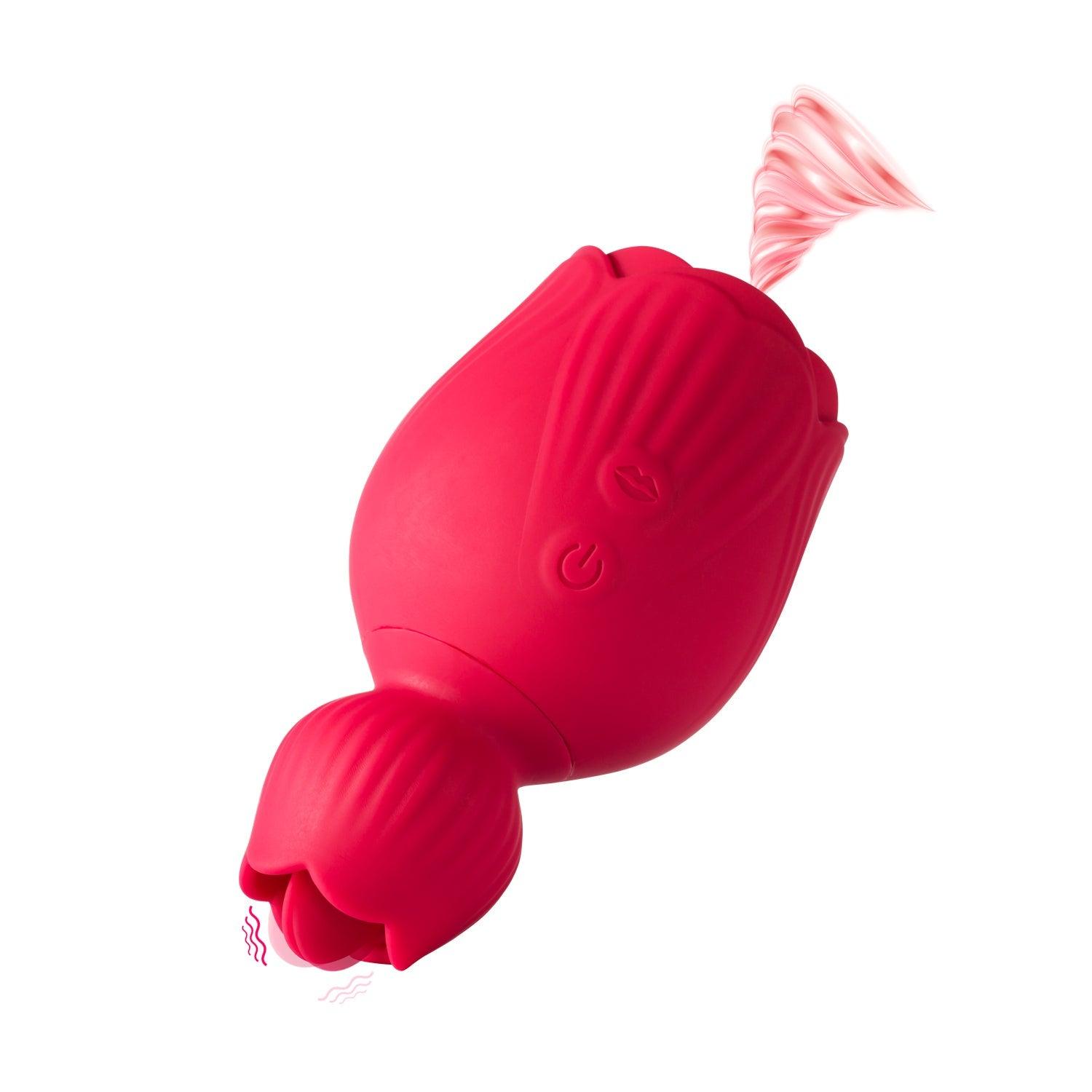 Rose Queen - 2In1 Tongue Vibrator ＆ Rose Clit Sucker-BestGSpot