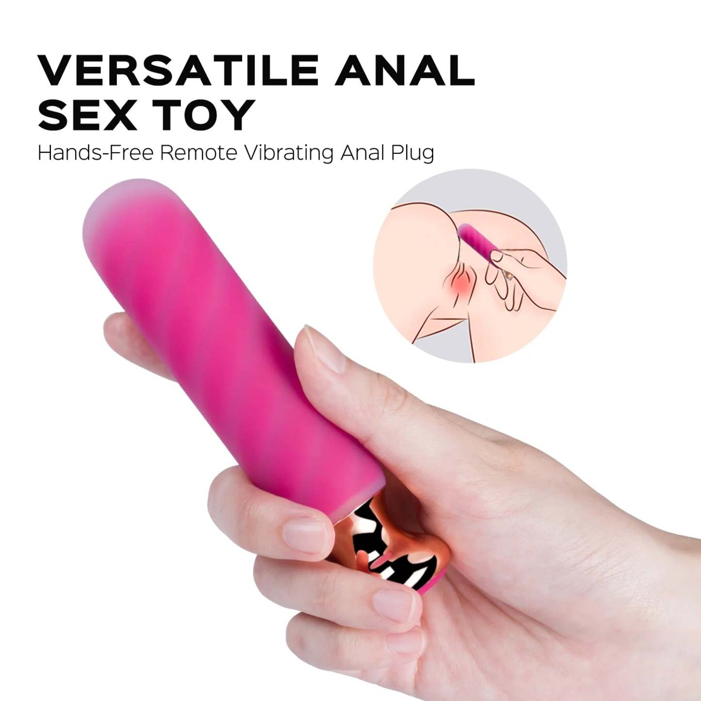 Rose Twister – Hands-Free Remote Vibrating Anal Plug-BestGSpot