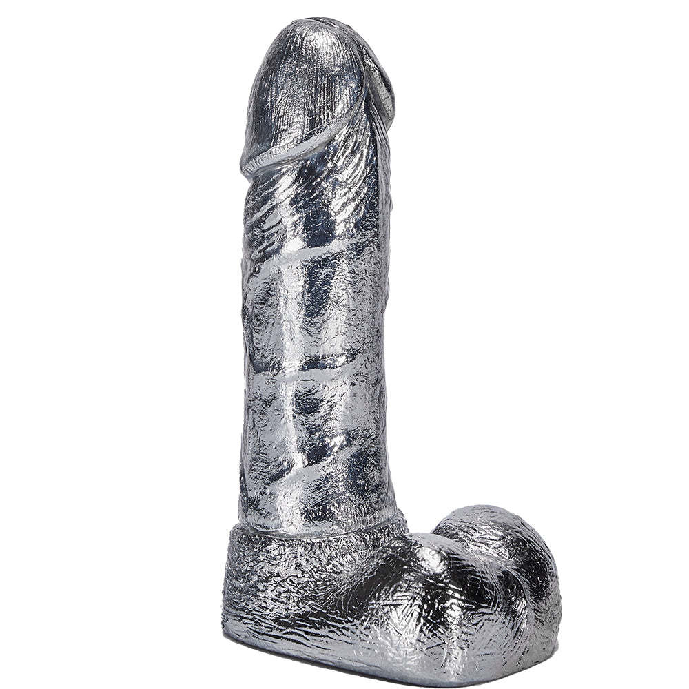 Alloy Silver Pussy Anus Stimulation Dildo-BestGSpot