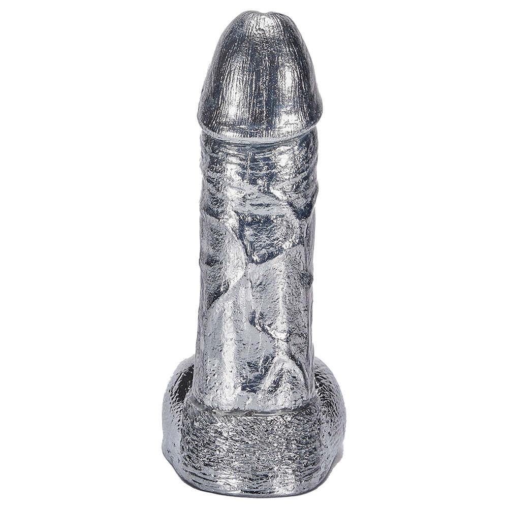 Alloy Silver Pussy Anus Stimulation Dildo-BestGSpot