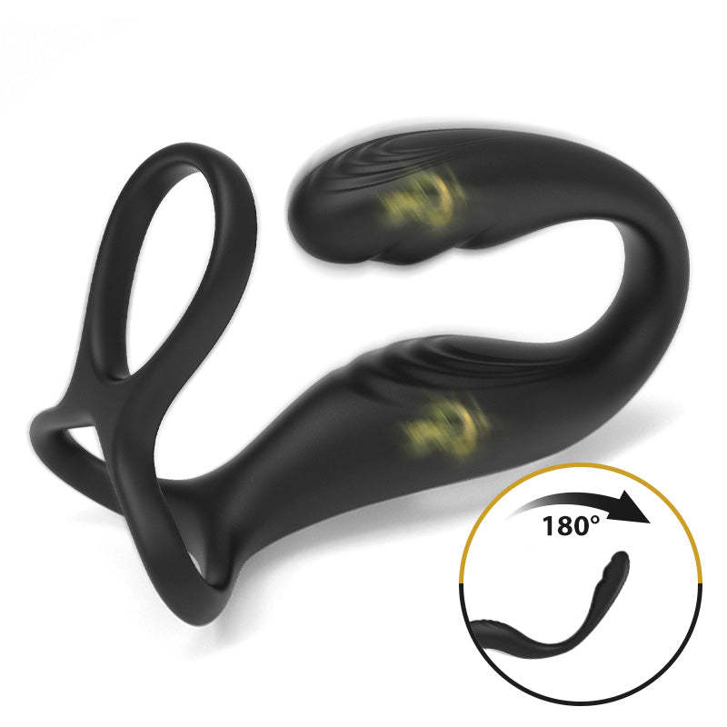 Reyer Wearable Prostate Massager with 10 Quiet Vibrations and Dual Cock Ring-BestGSpot