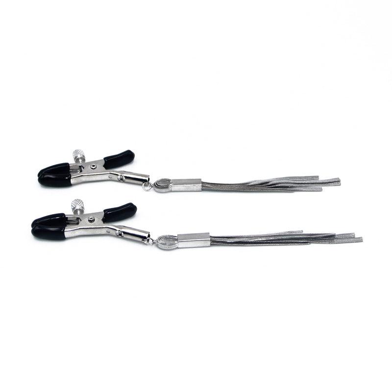 Elevate Your Intimate Play with BDSM Nipple Clips Silver Tassels-BestGSpot