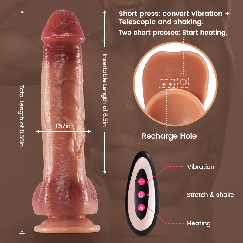Mask Classic 9-Frequency Vibration Thrusting Swing Realistic Dildo 8.66 Inch-BestGSpot