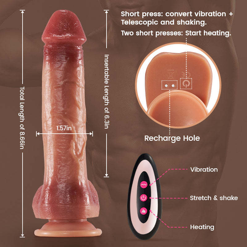 Mask Classic 9-Frequency Vibration Thrusting Swing Realistic Dildo 8.66 Inch-BestGSpot