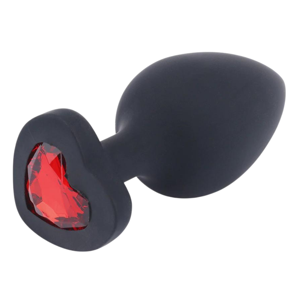 Silicone Heart Jeweled Anal Plug - 3 Sizes Available!-BestGSpot