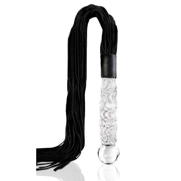 Icicles #38 Handblown Glass Dildo Leather Whip-BestGSpot