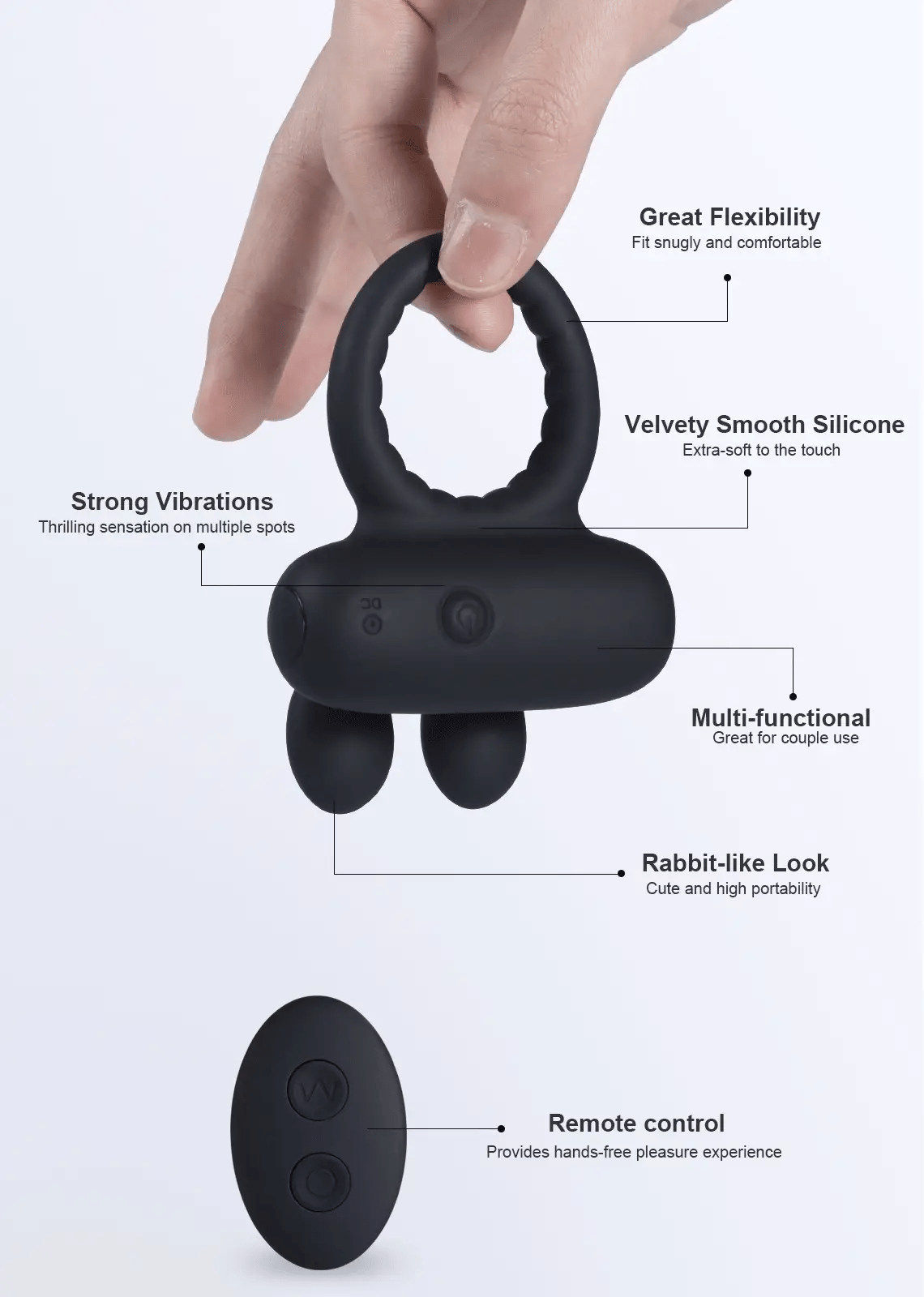 key features of vibrating Rabbit Cock Ring