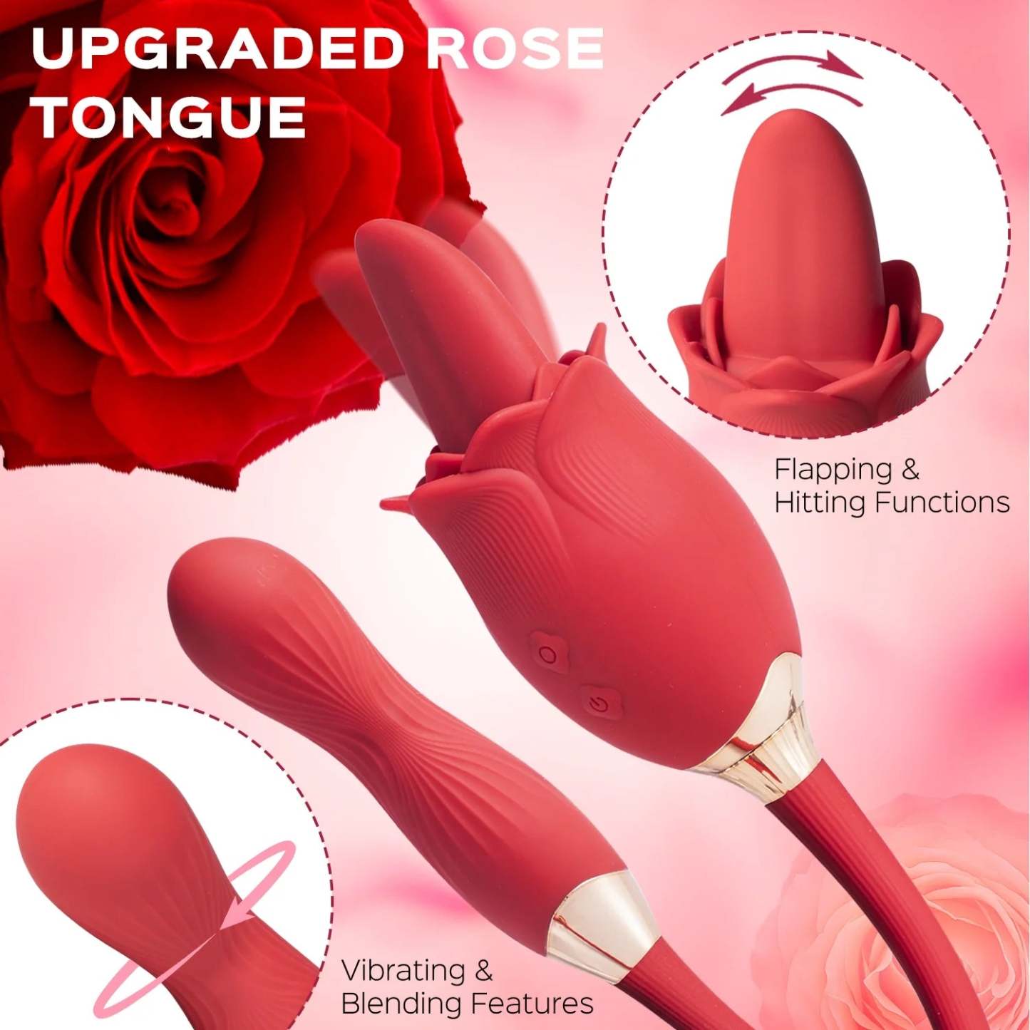 Evelyn Rose Vibrator - Powerful Rechargeable Silicone Wand Massager for Women-BestGSpot