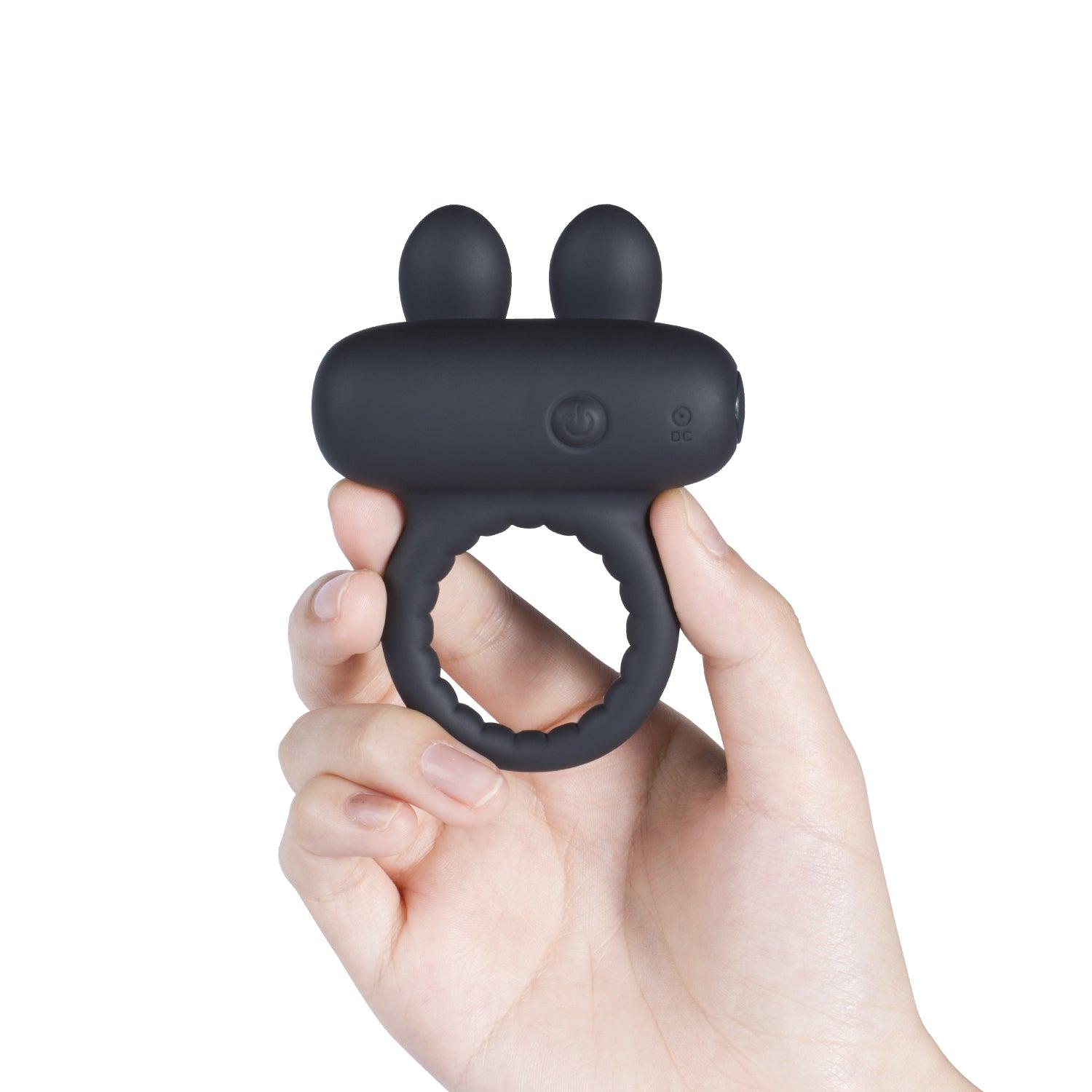 Playful Pleasure: Rechargeable Rabbit Vibrating Cock Ring-BestGSpot