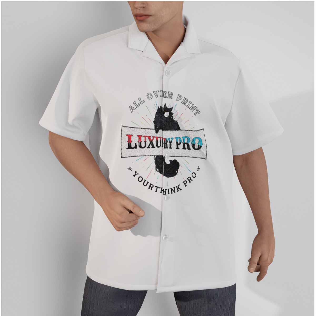 Men's Hawaiian Shirt With Button Closure