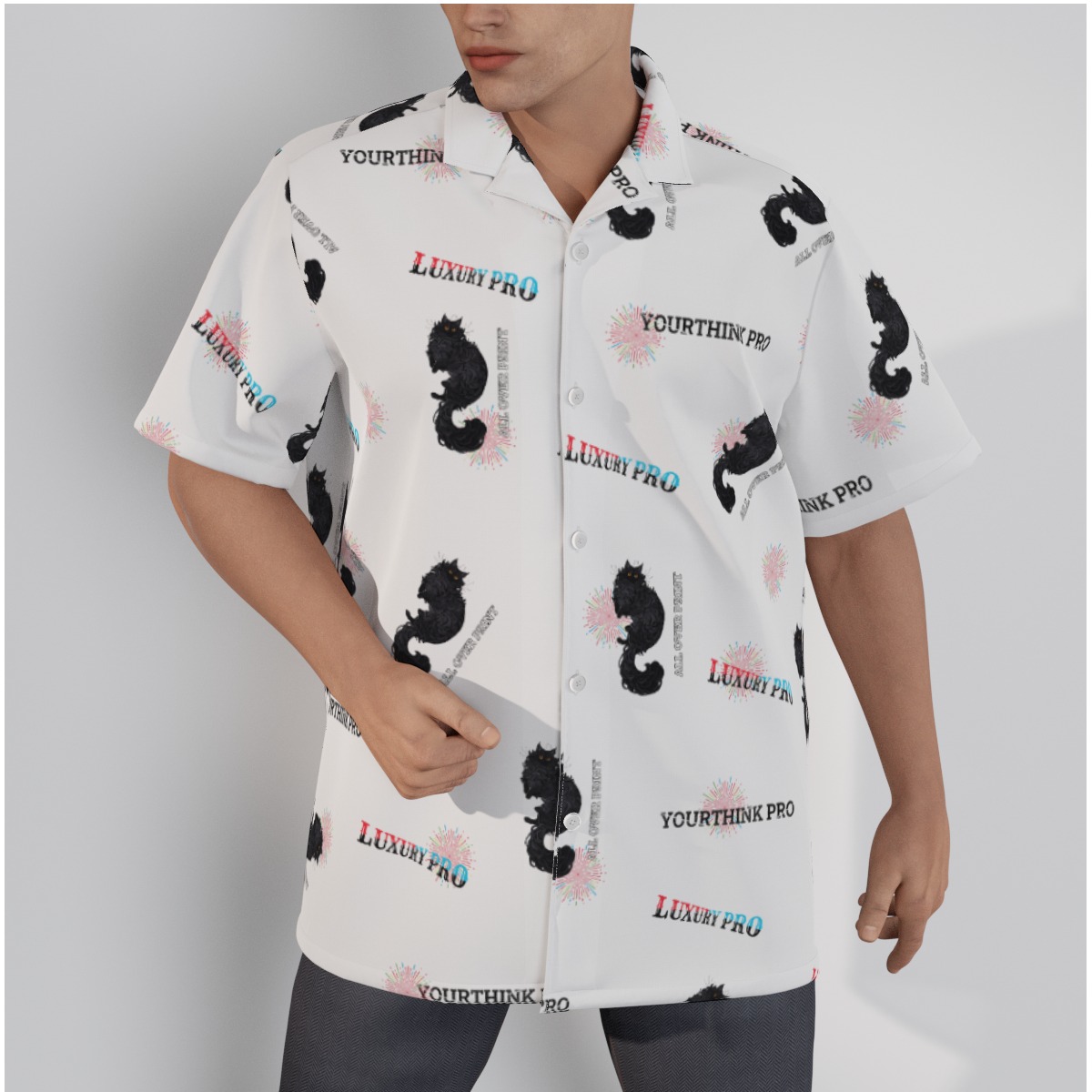 Men's Hawaiian Shirt With Button Closure
