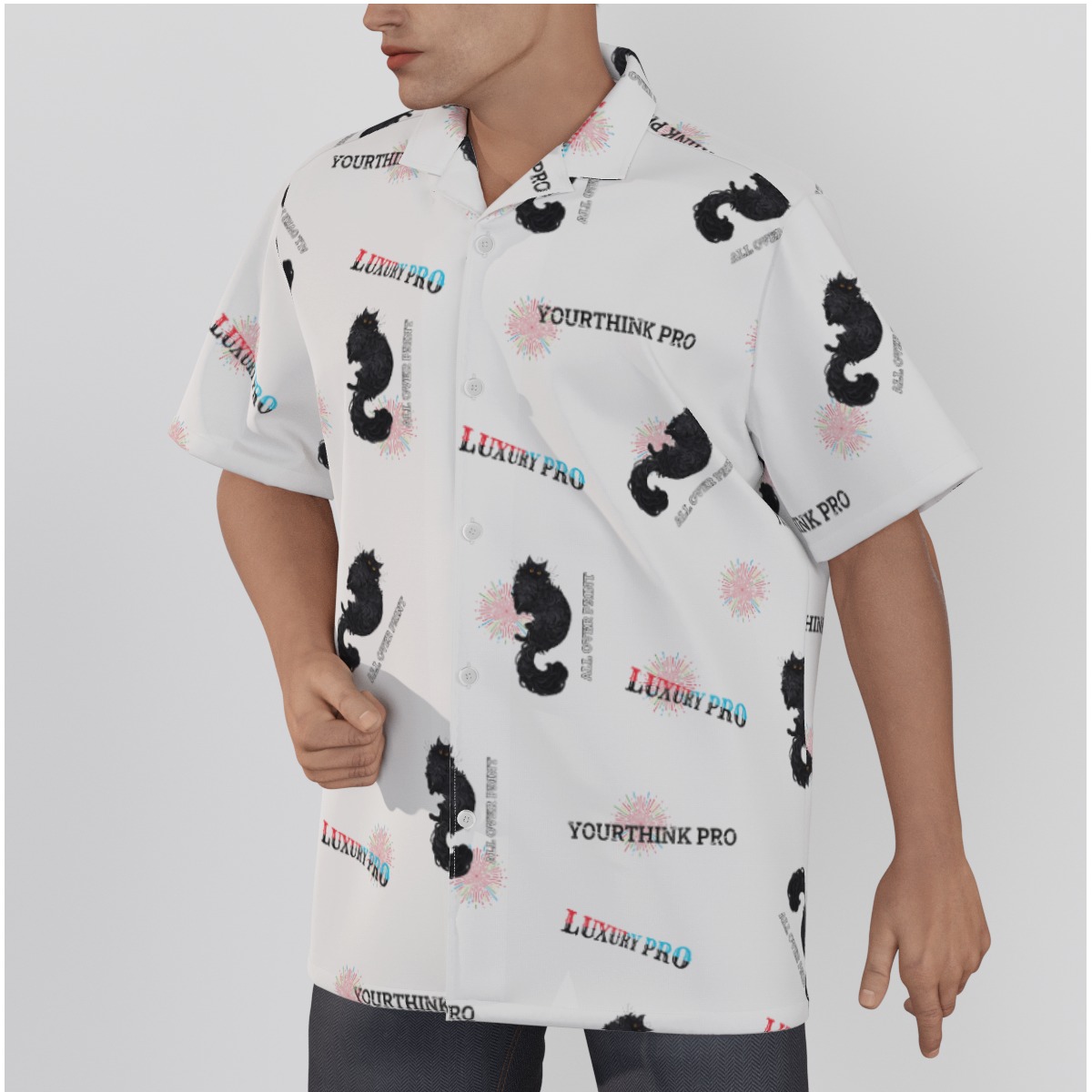 Men's Hawaiian Shirt With Button Closure