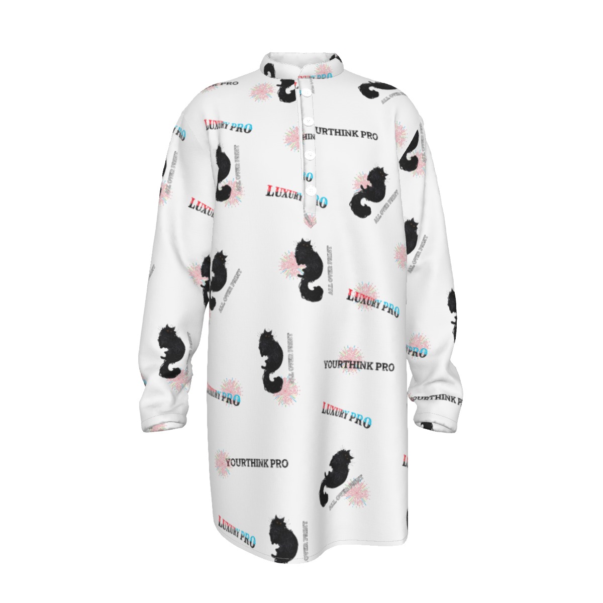 Men's Stand-up Collar Long Shirt