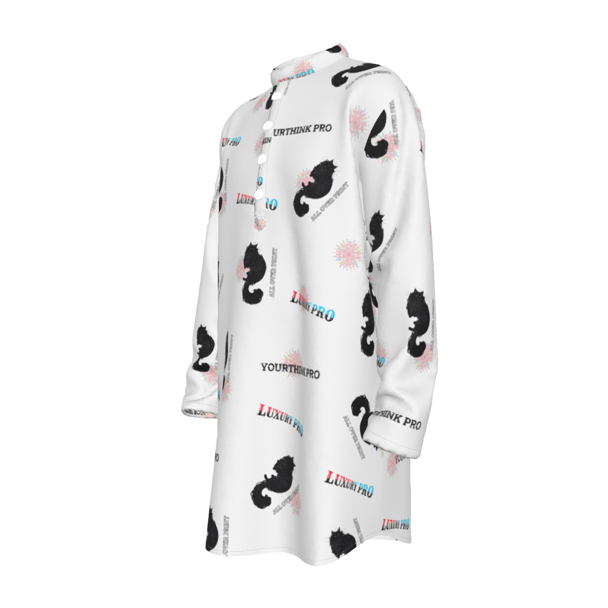 Men's Stand-up Collar Long Shirt