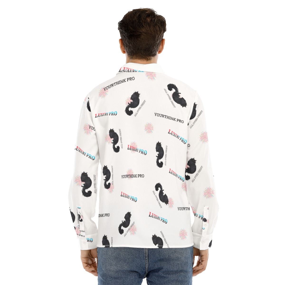 Men's Lapel Collar Shirt With Concealed Placket