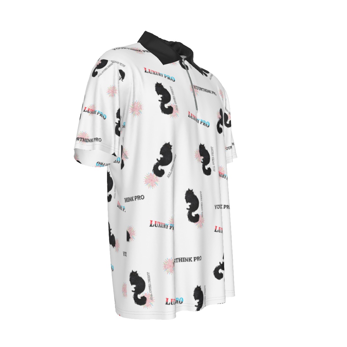 Men's Lapel Zip Short Sleeve POLO