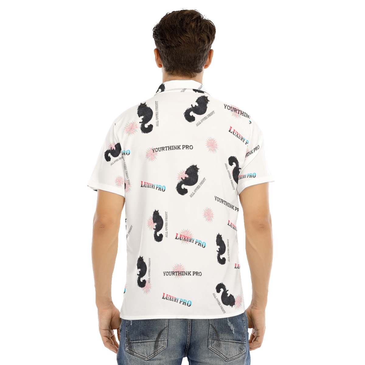 Men's Lapel Collar Short Sleeve T-shirt With Concealed Placket