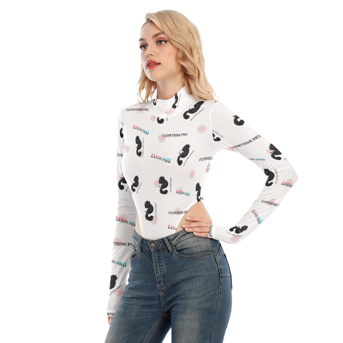 Women's Turtleneck Long Sleeve Jumpsuits