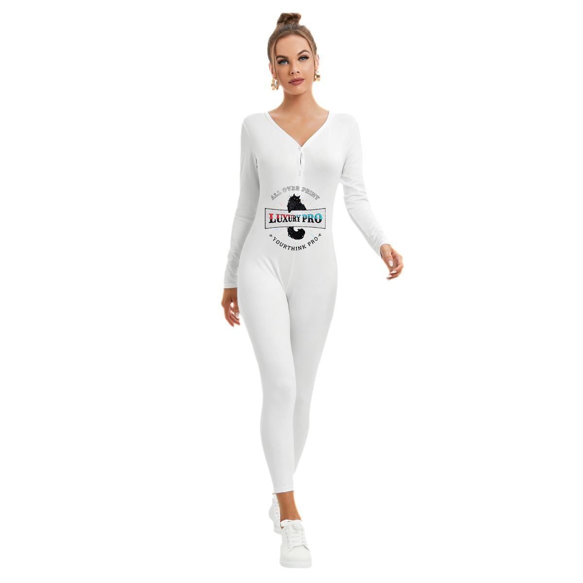 Women's Plunging Neck Jumpsuit