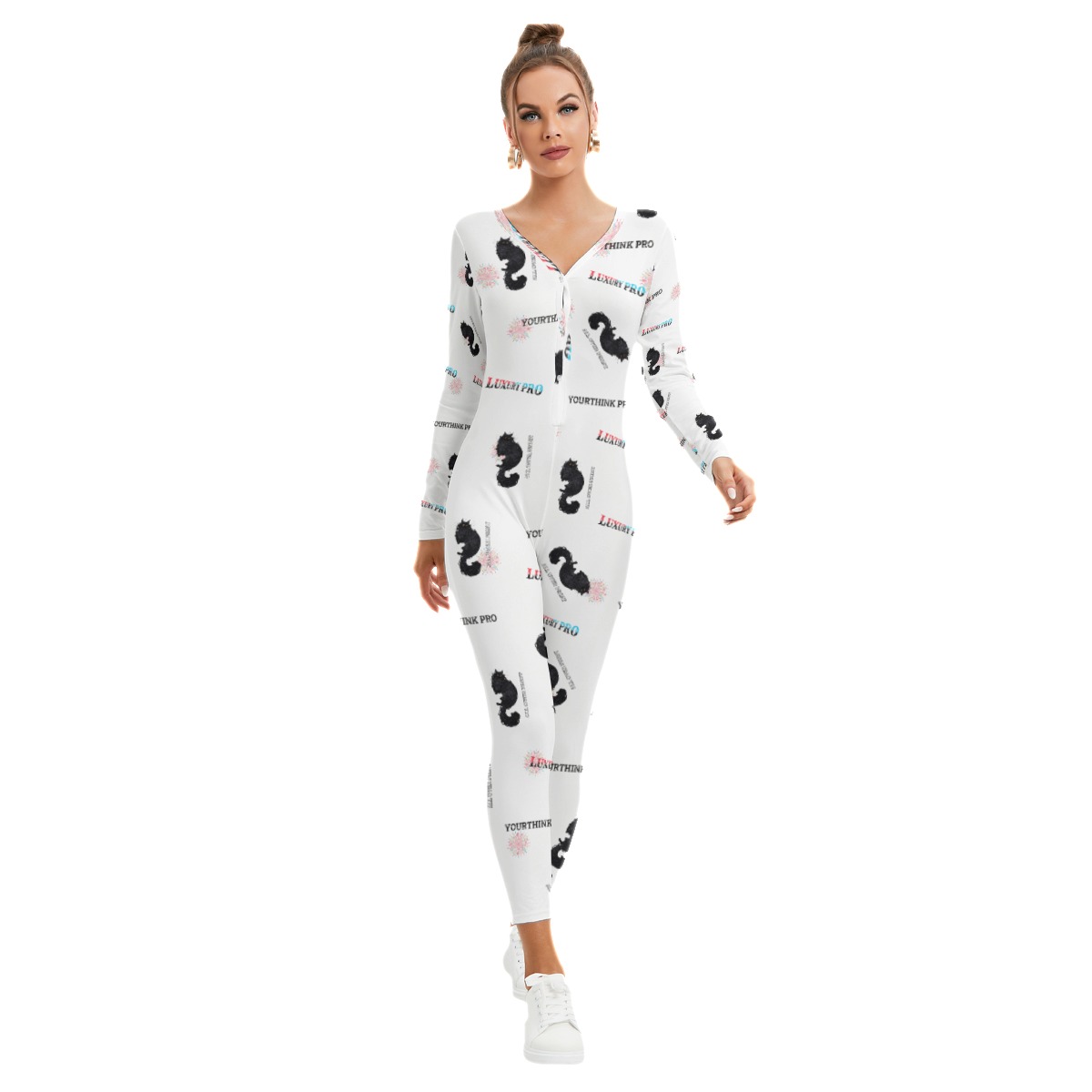 Women's Plunging Neck Jumpsuit