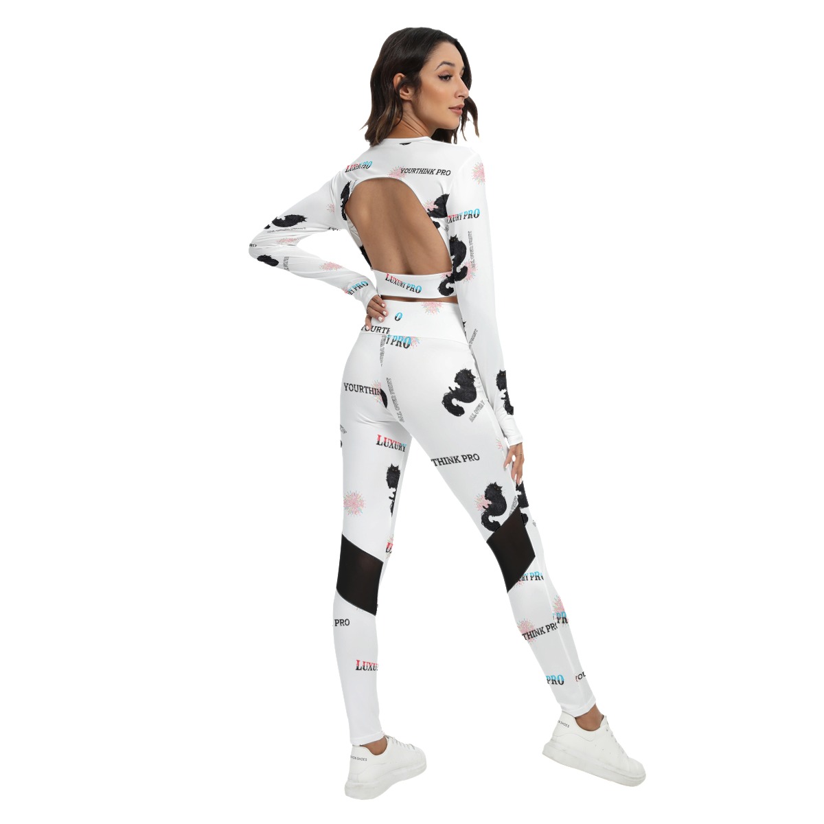 Women's Sport Set With Backless Top And Leggings