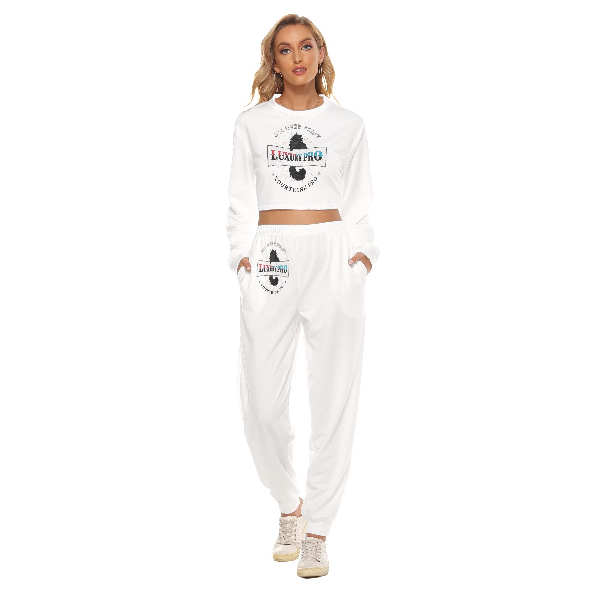 Women's Crop Sweatshirt Suit