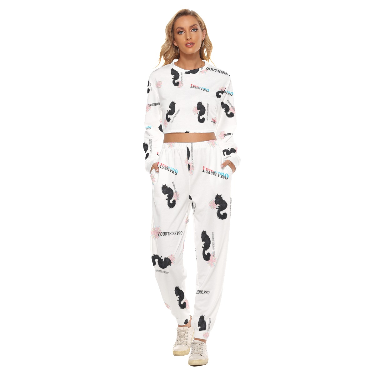 Women's Crop Sweatshirt Suit